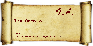Ihm Aranka névjegykártya